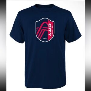 NWOT Medium Fanatics St Louis City SC Fan Tshirt Sports Navy Blue Shield